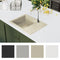 vidaXL - Gootsteen - met - overloopgat - ovaal - graniet - beige
