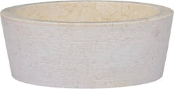 vidaXL - Gootsteen - Ø40x15 - cm - marmer - crèmekleurig
