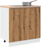 vidaXL - Gootsteenkast - 80x46x81,5 - cm - bewerkt - hout - artisanaal - eikenkleur