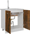 vidaXL - Gootsteenkast - 80x46x81,5 - cm - bewerkt - hout - gerookt - eikenkleur