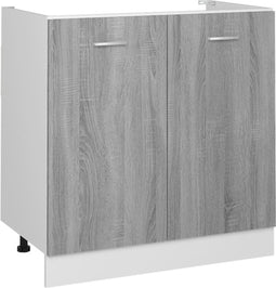 vidaXL - Gootsteenkast - 80x46x81,5 - cm - bewerkt - hout - grijs - sonoma - eiken