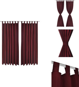 vidaXL Gordijn - Gordijnen - Vitrage - Vitrages - Micro-Satijnen Gordijnen met Ringen 140 x 245 cm 2 stuks (Wijnrood)
