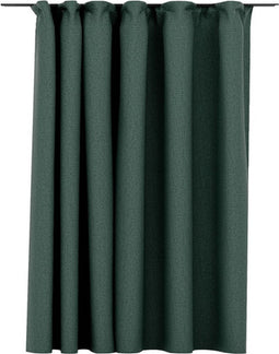 vidaXL - Gordijn - linnen-look - verduisterend - met - haken - 290x245 - cm - groen