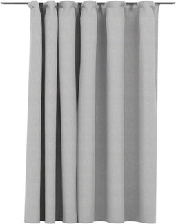 vidaXL - Gordijn - linnen-look - verduisterend - met - haken - 290x245 - cm - grijs