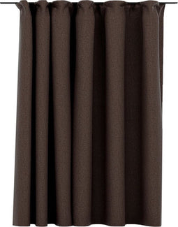 vidaXL - Gordijn - linnen-look - verduisterend - met - haken - 290x245 - cm - taupe