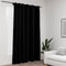 vidaXL - Gordijn - linnen-look - verduisterend - met - haken - 290x245 - cm - zwart