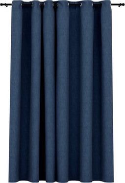 vidaXL - Gordijn - linnen-look - verduisterend - met - ogen - 290x245 - cm - blauw