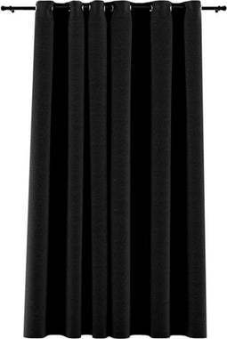 vidaXL - Gordijn - linnen-look - verduisterend - met - ogen - 290x245 - cm - antraciet