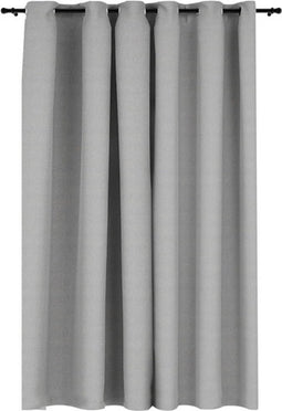 vidaXL - Gordijn - linnen-look - verduisterend - met - ogen - 290x245 - cm - grijs