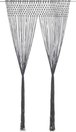 vidaXL - Gordijn - macramé - 140x240 - cm - katoen - antraciet