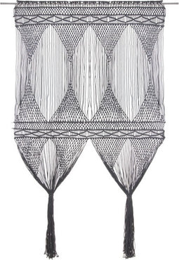 vidaXL - Gordijn - macramé - 140x240 - cm - katoen - antraciet