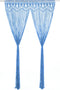 vidaXL - Gordijn - macramé - 140x240 - cm - katoen - blauw