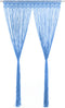 vidaXL - Gordijn - macramé - 140x240 - cm - katoen - blauw