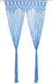 vidaXL - Gordijn - macramé - 140x240 - cm - katoen - blauw