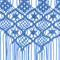 vidaXL - Gordijn - macramé - 140x240 - cm - katoen - blauw