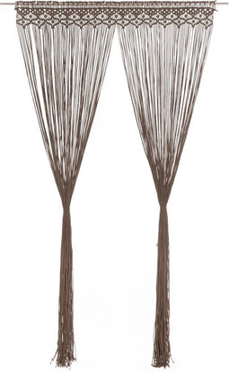 vidaXL - Gordijn - macramé - 140x240 - cm - katoen - taupe