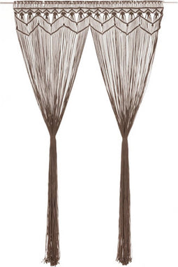 vidaXL - Gordijn - macramé - 140x240 - cm - katoen - taupe