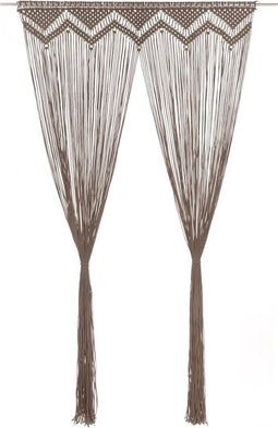 vidaXL - Gordijn - macramé - 140x240 - cm - katoen - taupe