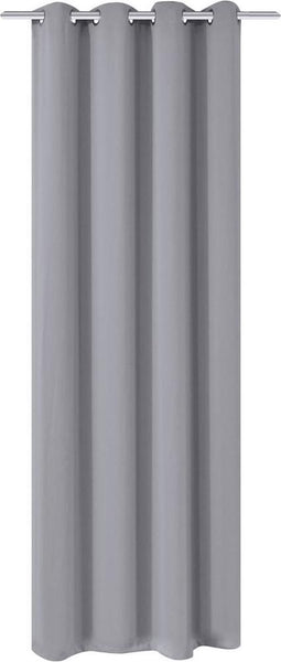 vidaXL - Gordijn - met - metalen - ringen - verduisterend - 270x245 - grijs