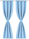 vidaXL - Gordijn - met - metalen - ringen - verduisterend - 270x245 - turquoise