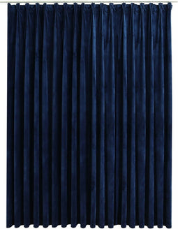 vidaXL - Gordijn - verduisterend - met - haken - 290x245 - cm - fluweel - blauw
