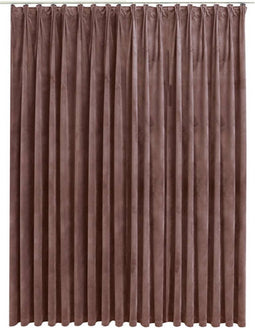 vidaXL - Gordijn - verduisterend - met - haken - 290x245 - cm - fluweel - antiekroze