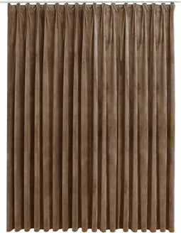 vidaXL - Gordijn - verduisterend - met - haken - 290x245 - cm - fluweel - beige