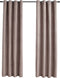 vidaXL - Gordijn - verduisterend - met - metalen - ringen - 2 - st - 140x175 - cm - taupe