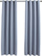 vidaXL - Gordijn - verduisterend - met - metalen - ringen - 2 - st - 140x245 - cm - grijs