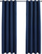 vidaXL - Gordijn - verduisterend - met - metalen - ringen - 2 - st - 140x225 - cm - blauw