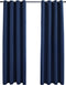 vidaXL - Gordijn - verduisterend - met - metalen - ringen - 2 - st - 140x175 - cm - blauw