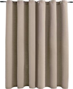 vidaXL - Gordijn - verduisterend - met - metalen - ringen - 290x245 - cm - beige
