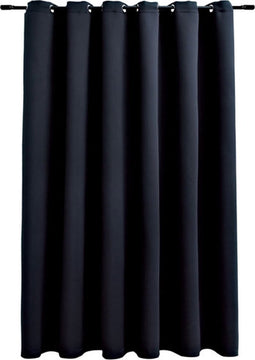 vidaXL - Gordijn - verduisterend - met - metalen - ringen - 290x245 - cm - zwart
