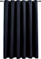 vidaXL - Gordijn - verduisterend - met - metalen - ringen - 290x245 - cm - zwart