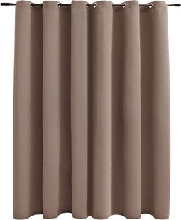vidaXL - Gordijn - verduisterend - met - metalen - ringen - 290x245 - cm - taupe