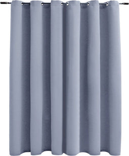 vidaXL - Gordijn - verduisterend - met - metalen - ringen - 290x245 - cm - grijs