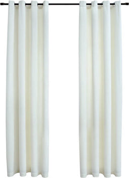 vidaXL - Gordijn - verduisterend - met - ringen - 2 - st - 140x175 - cm - fluweel - crème