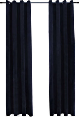 vidaXL - Gordijn - verduisterend - met - ringen - 2 - st - 140x225 - cm - fluweel - zwart