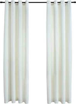 vidaXL - Gordijn - verduisterend - met - ringen - 2 - st - 140x245 - cm - fluweel - crème