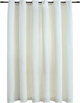 vidaXL - Gordijn - verduisterend - met - ringen - 290x245 - cm - fluweel - crème
