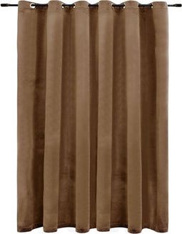 vidaXL - Gordijn - verduisterend - met - ringen - 290x245 - cm - fluweel - beige