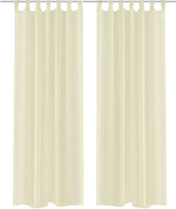 vidaXL - Gordijnen - 2 - st - doorschijnend - 140x225 - cm - crème