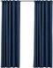 vidaXL - Gordijnen - linnen-look - verduisterend - haken - 2 - st - 140x225 - cm - blauw