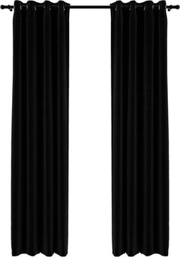 vidaXL - Gordijnen - linnen-look - verduisterend - ogen - 2 - st - 140x245 - cm - zwart