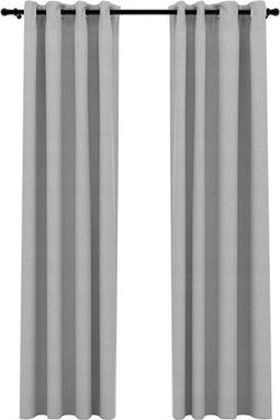 vidaXL - Gordijnen - linnen-look - verduisterend - ogen - 2 - st - 140x225 - cm - grijs