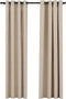 vidaXL - Gordijnen - linnen-look - verduisterend - ogen - 2 - st - 140x225 - cm - beige