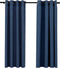 vidaXL - Gordijnen - linnen-look - verduisterend - ogen - 2 - st - 140x175 - cm - blauw