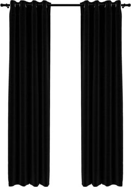 vidaXL - Gordijnen - linnen-look - verduisterend - ogen - 2 - st - 140x225 - cm - zwart