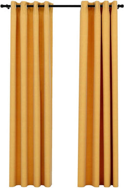vidaXL - Gordijnen - linnen-look - verduisterend - ogen - 2 - st - 140x245 - cm - geel