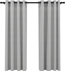 vidaXL - Gordijnen - linnen-look - verduisterend - ogen - 2 - st - 140x175 - cm - grijs